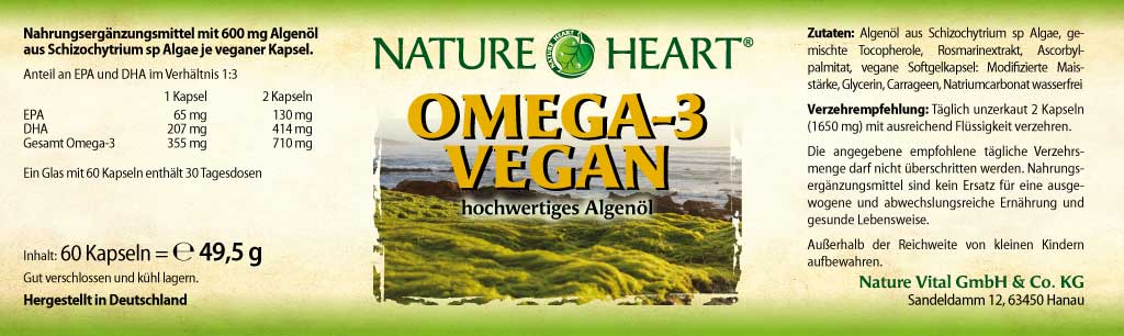Omega3-vegan Nahrungsergänzung