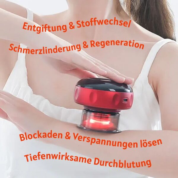 Elektrisches Massageschröpfgerät "FasziaTherma" 5-in-One Konzept für ein ganzheitliche, effektive Faszien-, Cellulite-, Lymphdrainage & Rotlichttherapie – Bild 8